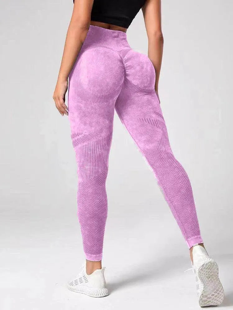 Hollow Design Seamless Leggings High Waist Hip Lifting Running Sports Fitness Yoga Pants Fashion Women Clothing - Anam Online