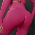 High Waist Seamless Yoga Pants Women's Solid Colour Full Length Leggings Fitness Hip Up Running Sport Gym Legging Outfits - Anam Online