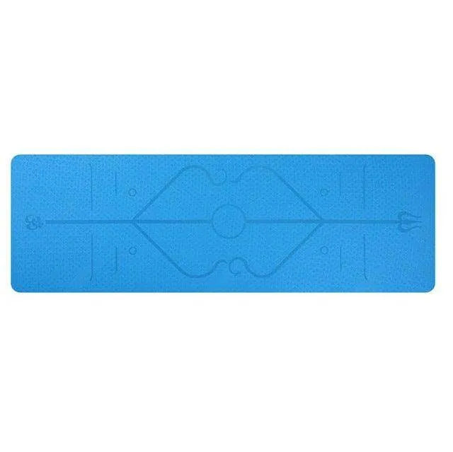 Non Slip TPE Yoga Mat Position Line Beginner - Anam Online