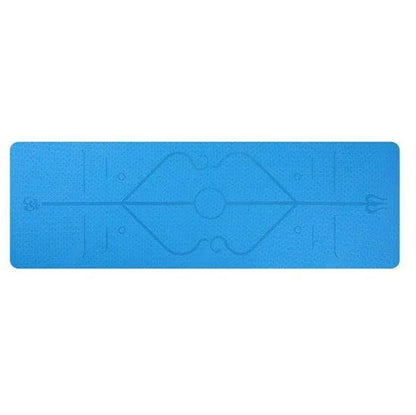 Non Slip TPE Yoga Mat Position Line Beginner - Anam Online