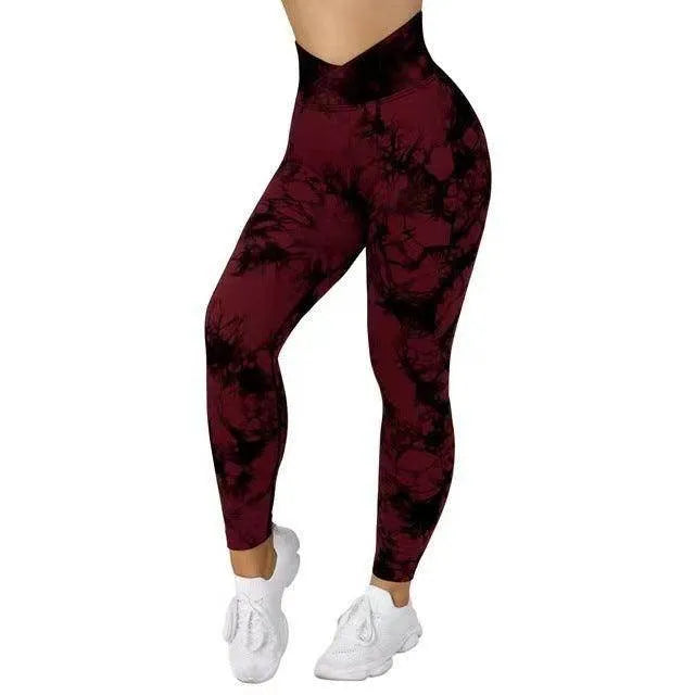Seamless Tie Dye Leggings Women Yoga Pants Push Up Sport Fitness Running Gym Leggings - Anam Online