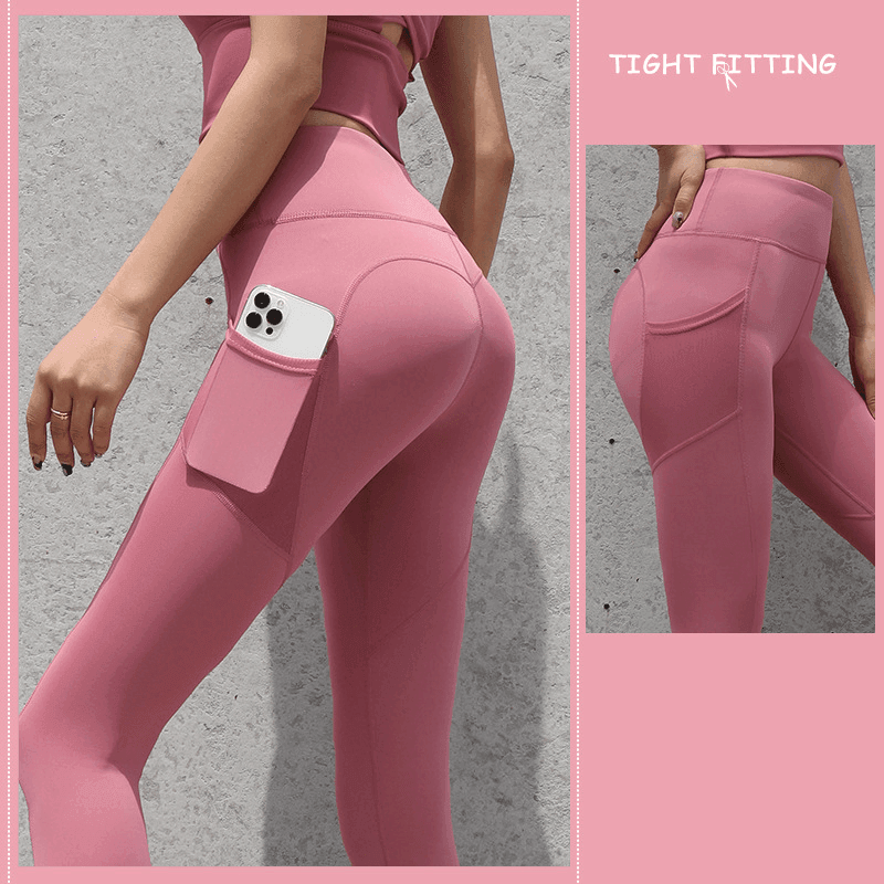 Gym Sport Seamless Leggings With Pockets Push Up High Waist Pants Women Fitness Running Yoga Pants Gym Sport Seamless Leggings - Anam Online