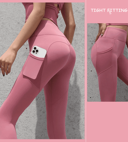 Gym Sport Seamless Leggings With Pockets Push Up High Waist Pants Women Fitness Running Yoga Pants Gym Sport Seamless Leggings - Anam Online