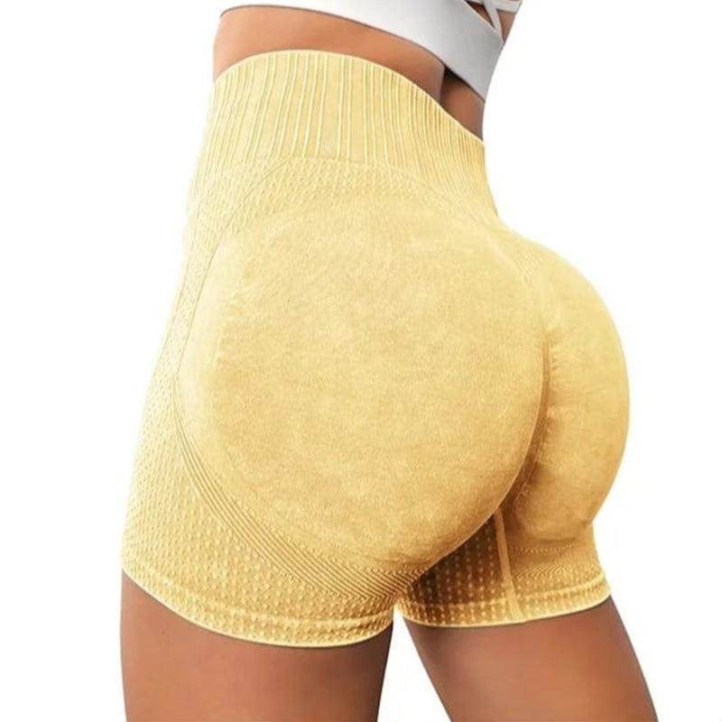 High-Waisted Hip-Lifting Fitness Pants Solid Colour Quick-drying Tight Running Sports Yoga Shorts Women - Anam Online