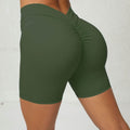 Back Waist Deep V-shaped Wrinkle Tight Yoga Shorts - Anam Online
