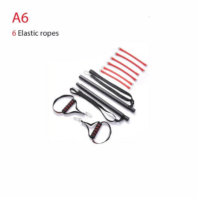 Body Workout Trainer Bar with Resistance Bands Rubber Buckles - Anam Online