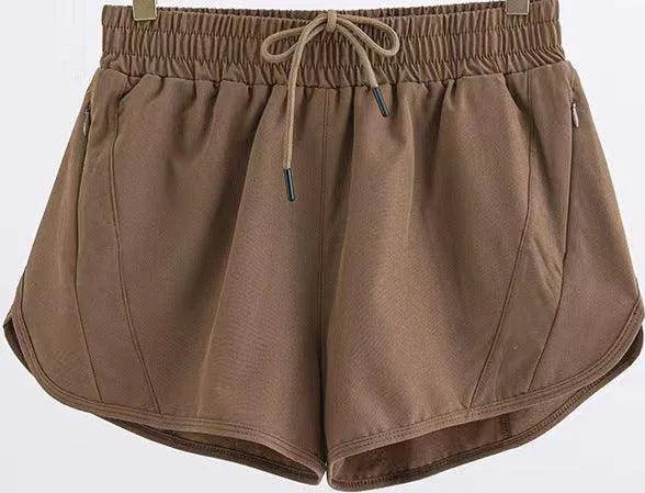 Summer Sports Shorts With Zipper Pockets Breathable Loose Anti-exposure Outdoor Running Fitness Pants For Women - Anam Online