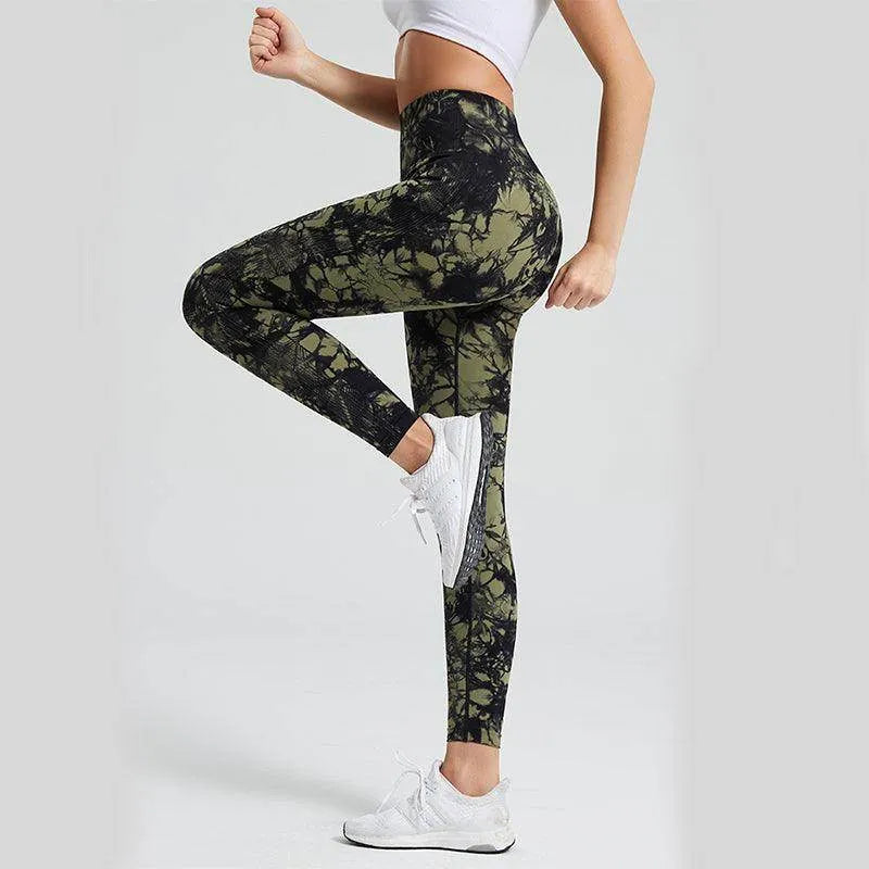 Fashion Tie Dye Printed Leggings High Waist Hip Lifting Tight Fitness Sports Yoga Pants For Women - Anam Online