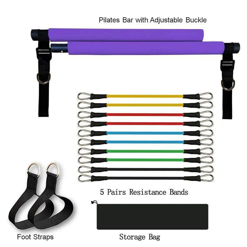 Fitness Yoga Pilates Bar Portable Gym Accessories Sport Elastic Bodybuilding Resistance Bands For Home Trainer Workout Equipment - Anam Online