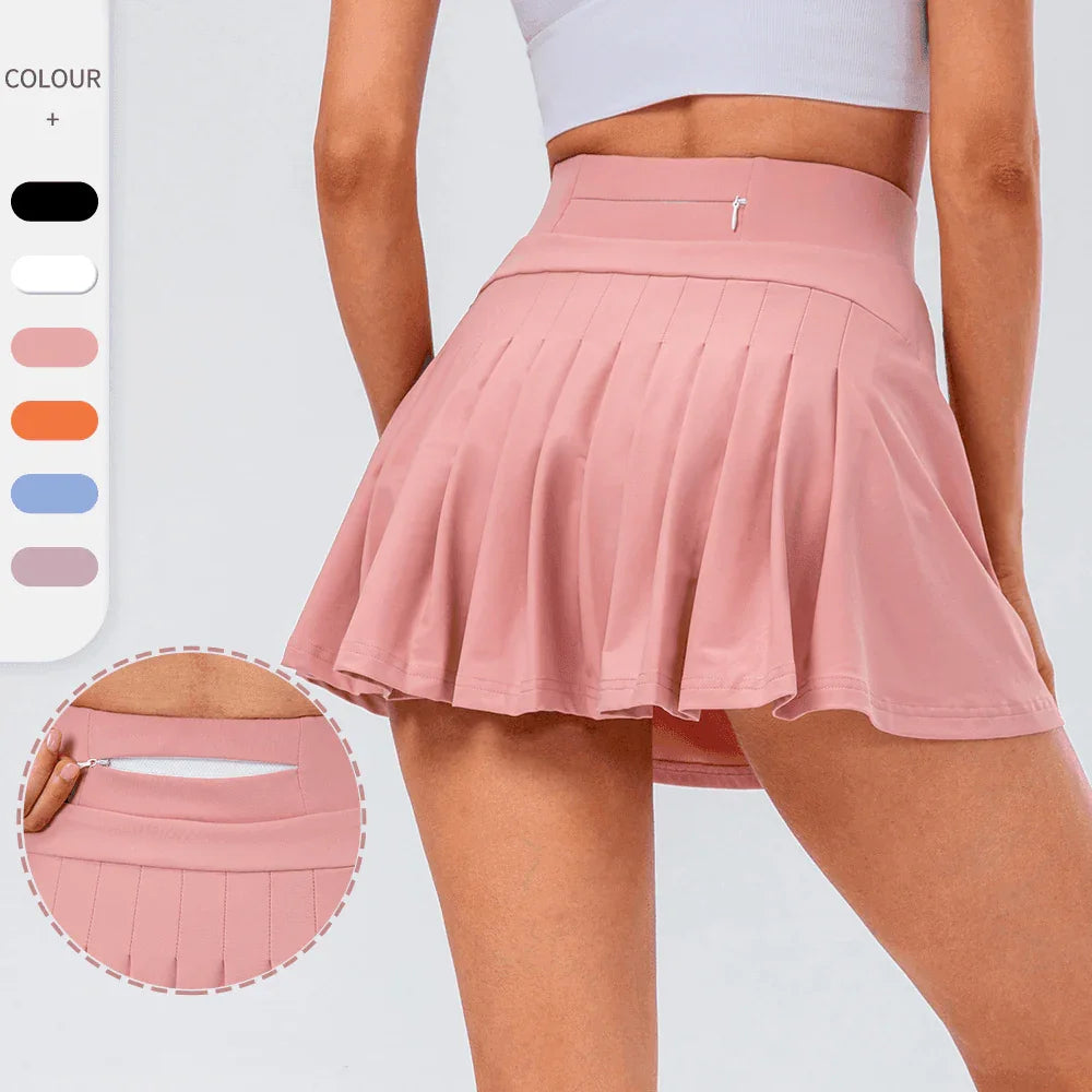 High Quality Tennis Skirt With Zipped Pocket Women Pleated Sports Skirt - Anam Online