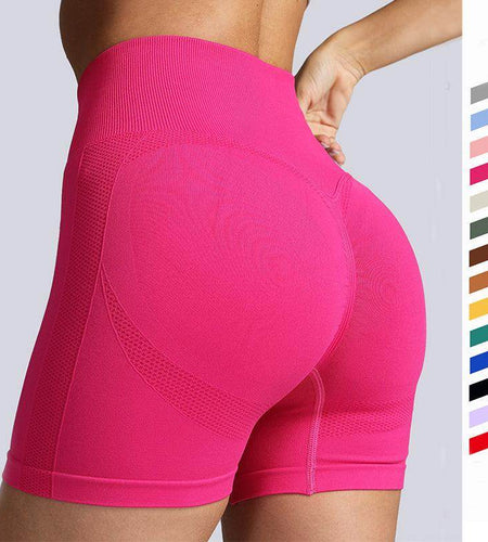Seamless Yoga Shorts Women Solid Colour High Waist Hip-lifting Fitness Pants Running Sweatpants - Anam Online