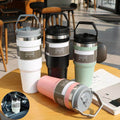 Portable Car Cup Stainless Steel Cup Travel Sports Water Bottle With Handle Cover Coffee Tumbler Cup - Anam Online