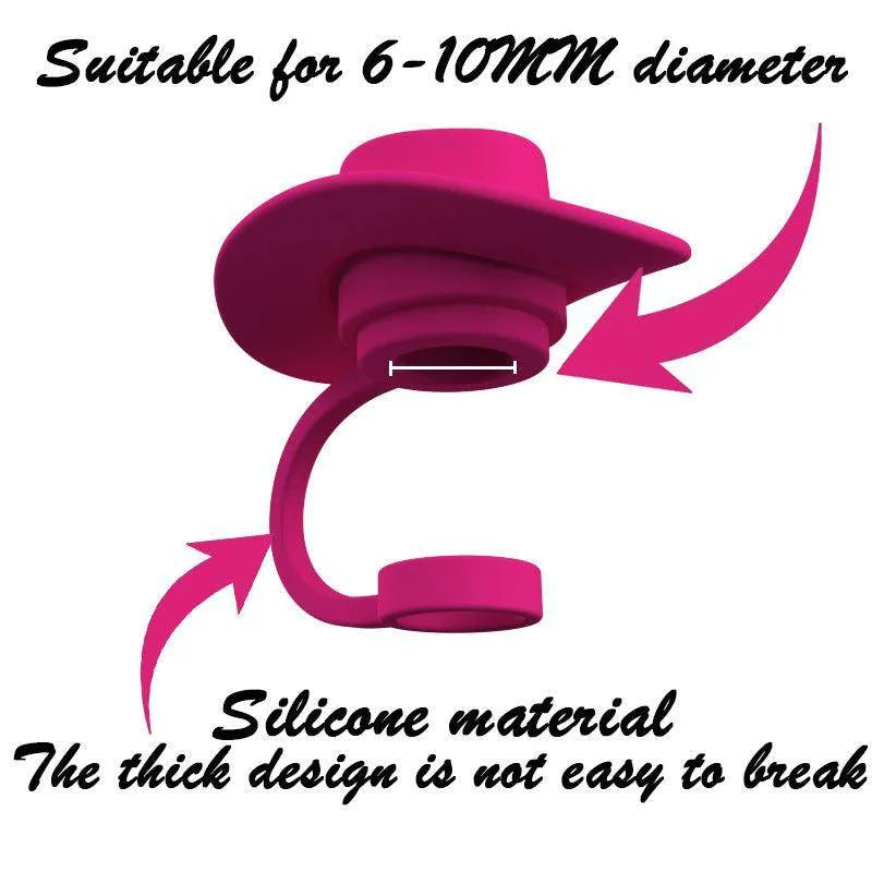 Straw Covers Cap Novelty Sturdy Straw Toppers Reusable Cowboy Hat Shaped - Anam Online