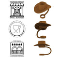 Straw Covers Cap Novelty Sturdy Straw Toppers Reusable Cowboy Hat Shaped - Anam Online