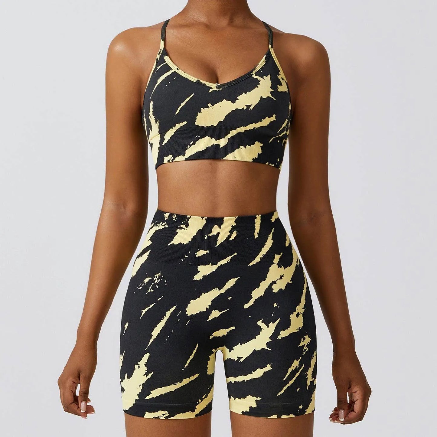 Camouflage Printing Seamless Yoga Suit Quick-drying High Waist Running Workout Clothes - Anam Online