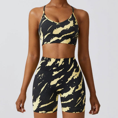 Camouflage Printing Seamless Yoga Suit Quick-drying High Waist Running Workout Clothes - Anam Online