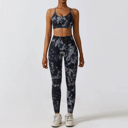 Camouflage Printing Seamless Yoga Suit Quick-drying High Waist Running Workout Clothes - Anam Online