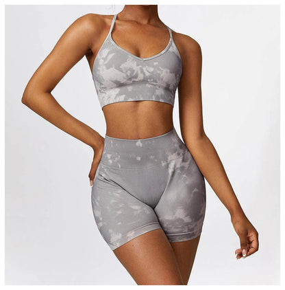 Camouflage Printing Seamless Yoga Suit Quick-drying High Waist Running Workout Clothes - Anam Online