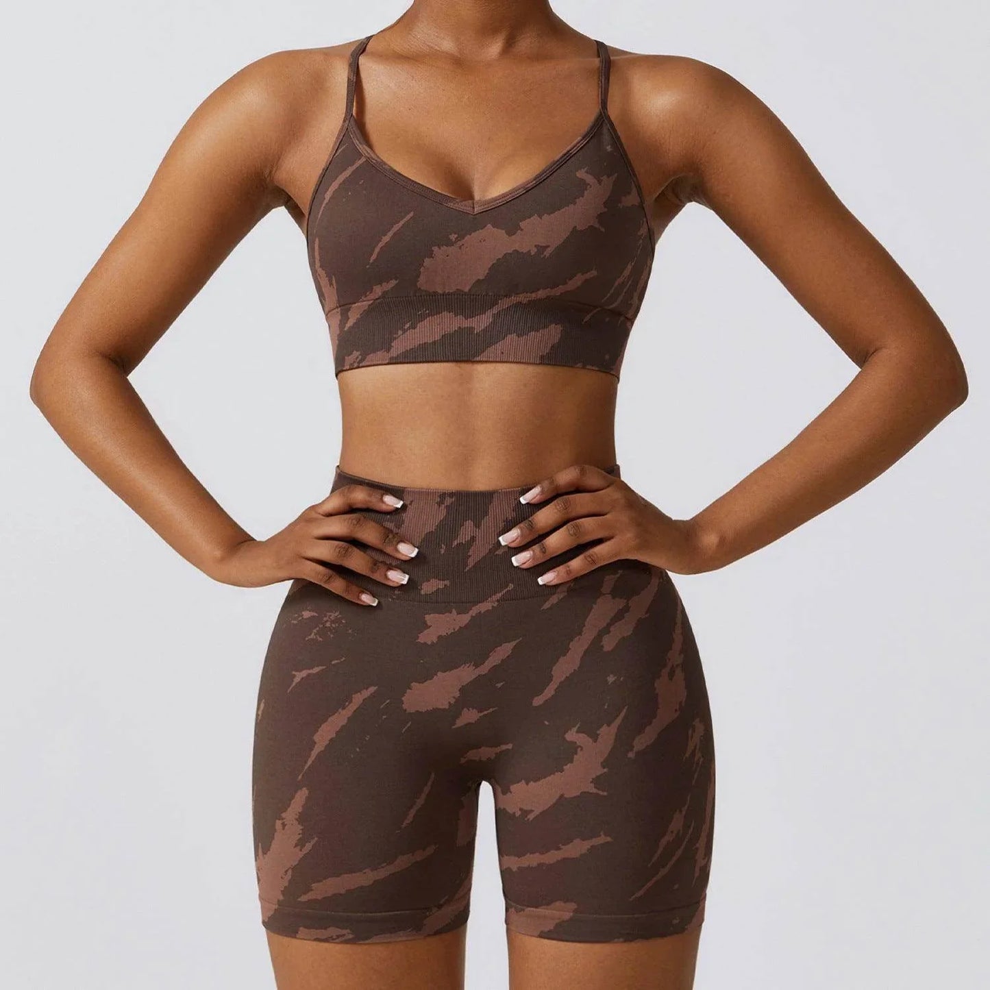 Camouflage Printing Seamless Yoga Suit Quick-drying High Waist Running Workout Clothes - Anam Online