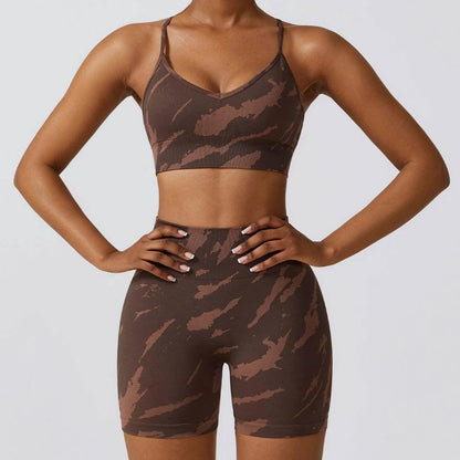 Camouflage Printing Seamless Yoga Suit Quick-drying High Waist Running Workout Clothes - Anam Online