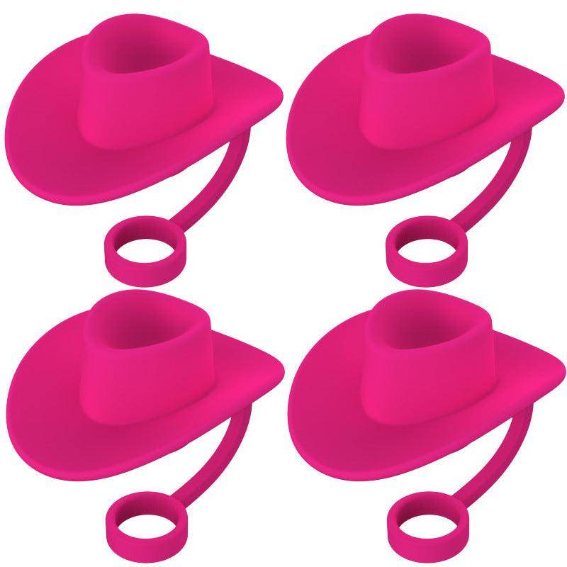 Straw Covers Cap Novelty Sturdy Straw Toppers Reusable Cowboy Hat Shaped - Anam Online