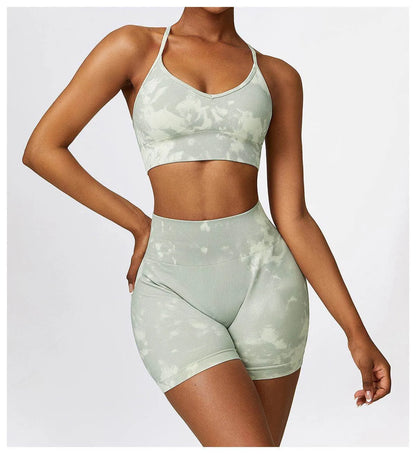 Camouflage Printing Seamless Yoga Suit Quick-drying High Waist Running Workout Clothes - Anam Online