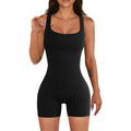 Women's Tight Ribbed Shorts Short Sleeve Yoga Jumpsuit - Anam Online
