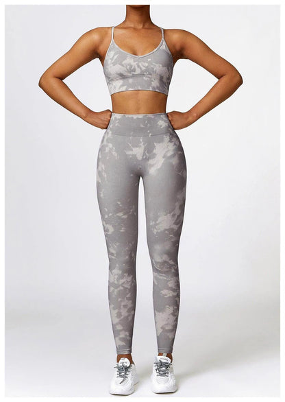 Camouflage Printing Seamless Yoga Suit Quick-drying High Waist Running Workout Clothes - Anam Online