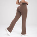 Cross Waist Side Pocket Leisure Sports Bell-bottom Pants Slim Fit Yoga Pants Women - Anam Online