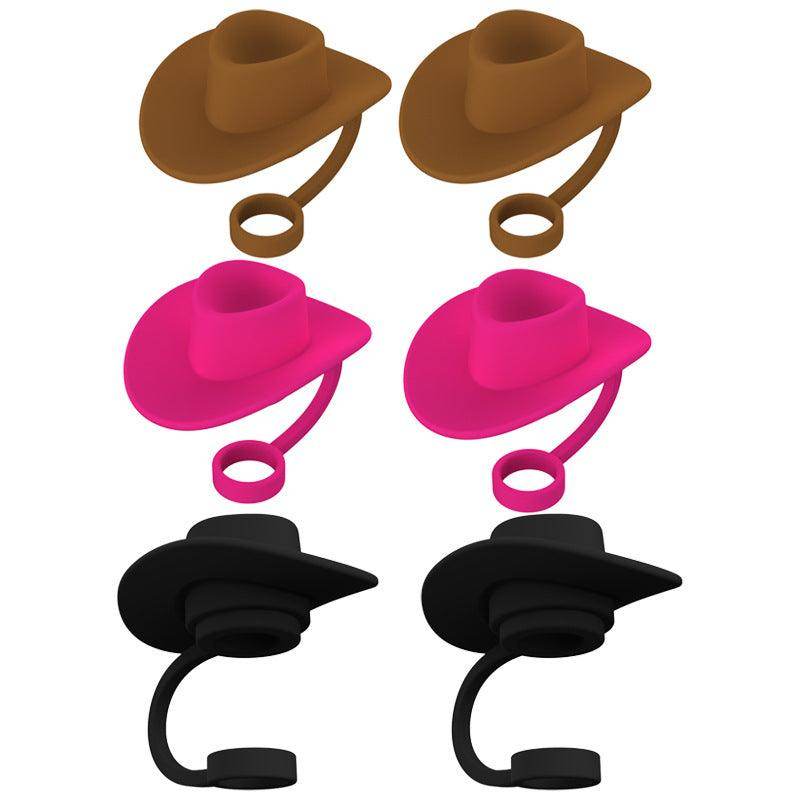 Straw Covers Cap Novelty Sturdy Straw Toppers Reusable Cowboy Hat Shaped - Anam Online