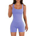 Women's Tight Ribbed Shorts Short Sleeve Yoga Jumpsuit - Anam Online