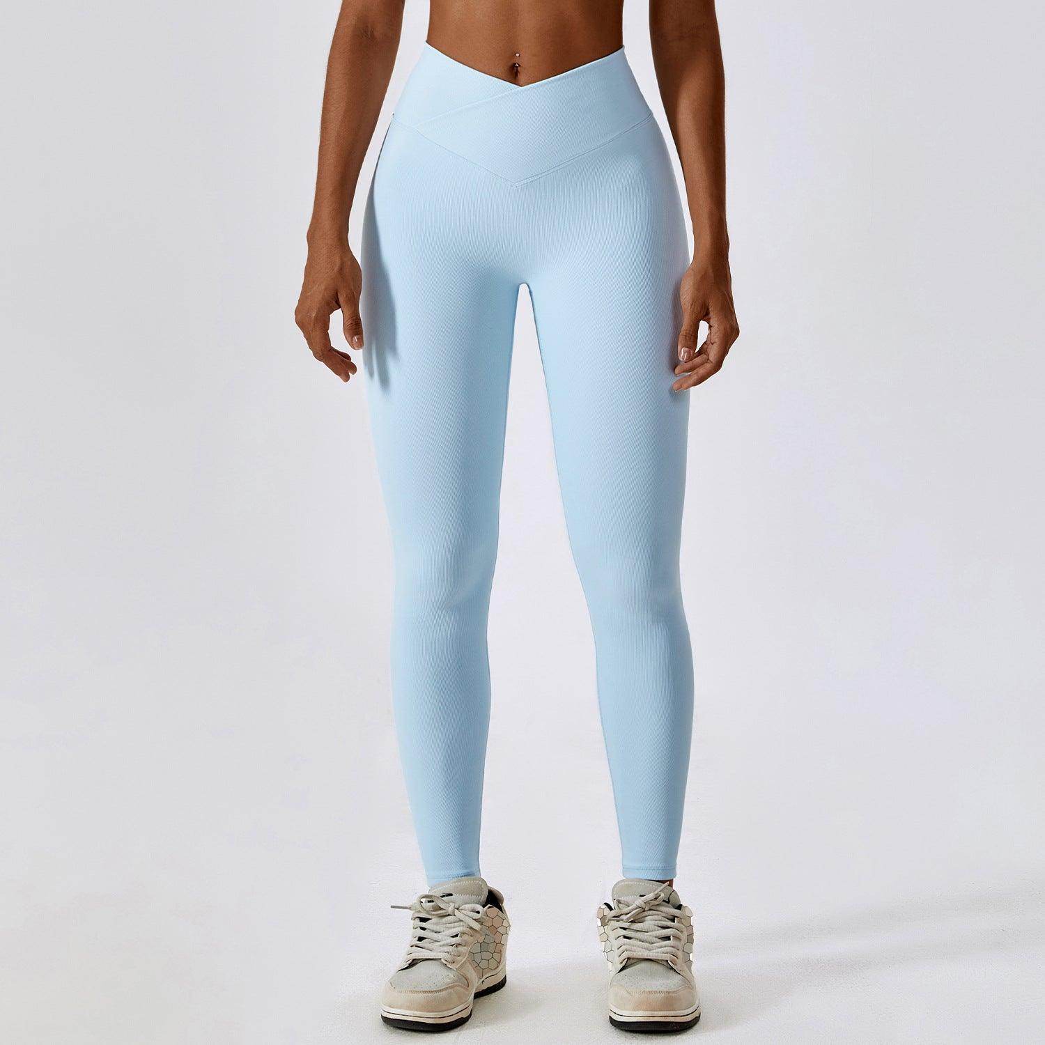 Cross High Waist Tight Thread Hip Raise Yoga Pants - Anam Online