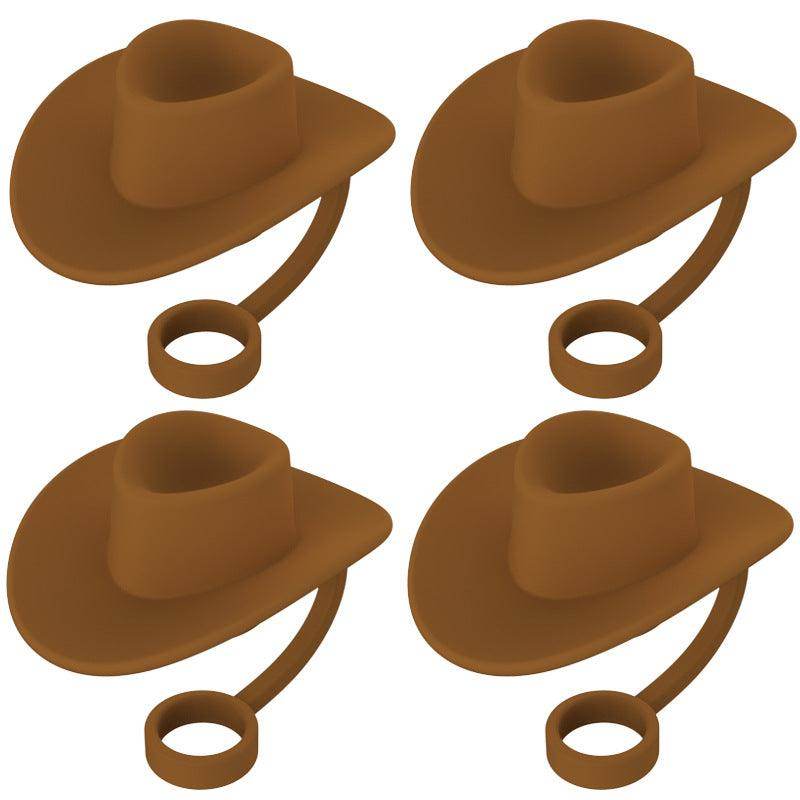 Straw Covers Cap Novelty Sturdy Straw Toppers Reusable Cowboy Hat Shaped - Anam Online