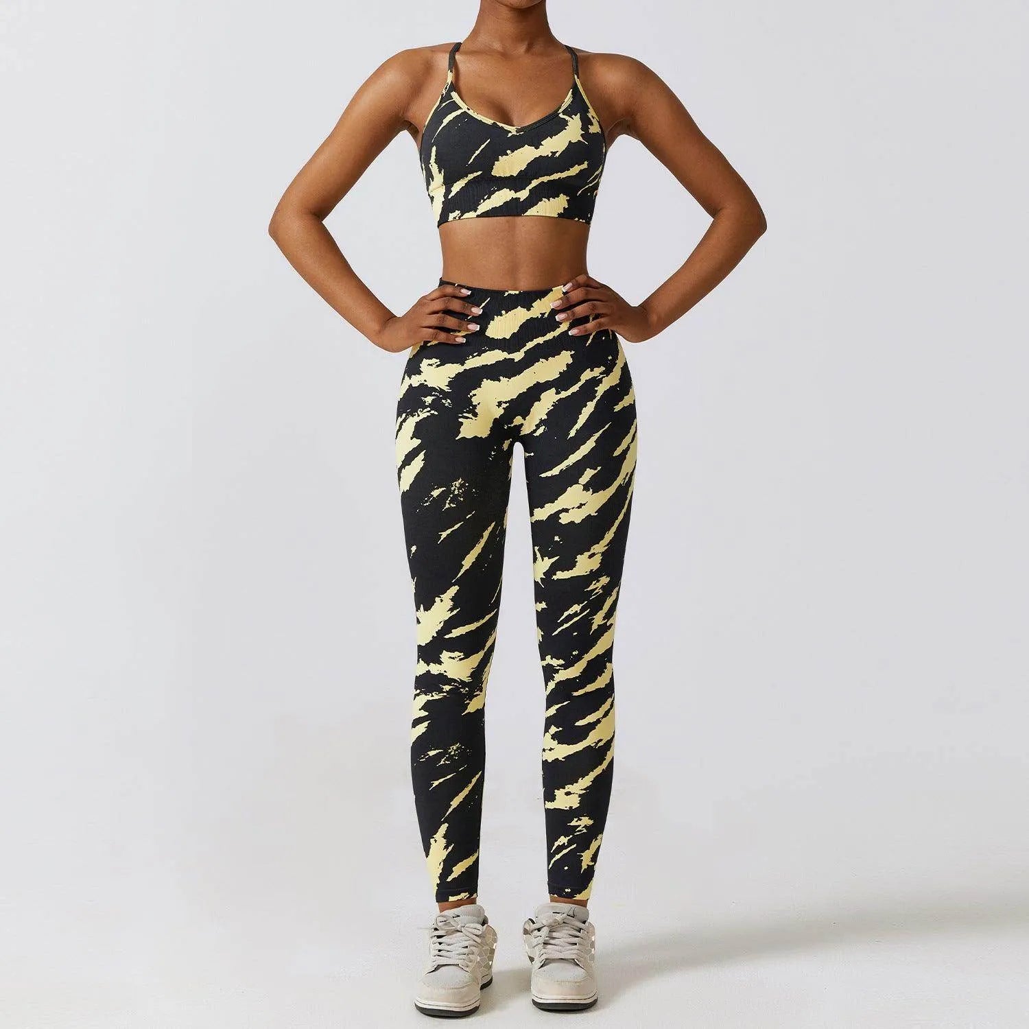 Camouflage Printing Seamless Yoga Suit Quick-drying High Waist Running Workout Clothes - Anam Online