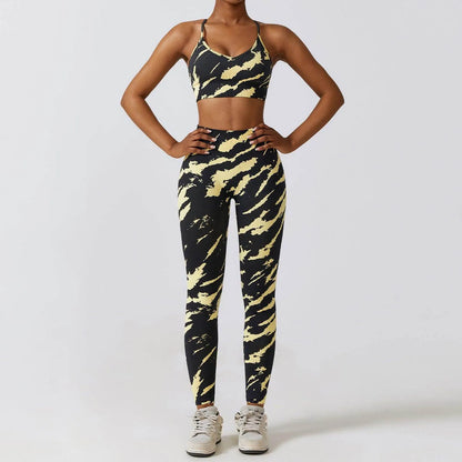 Camouflage Printing Seamless Yoga Suit Quick-drying High Waist Running Workout Clothes - Anam Online