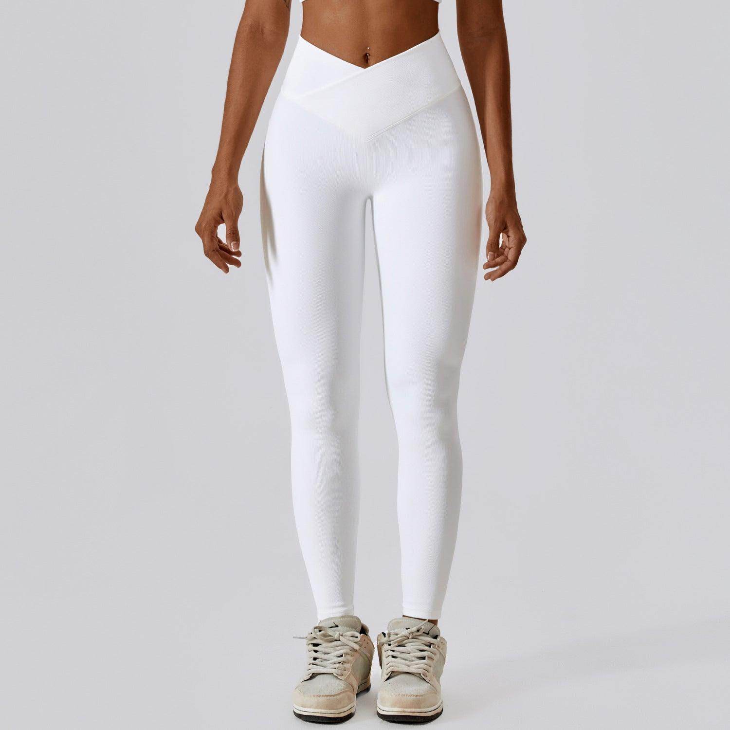 Cross High Waist Tight Thread Hip Raise Yoga Pants - Anam Online