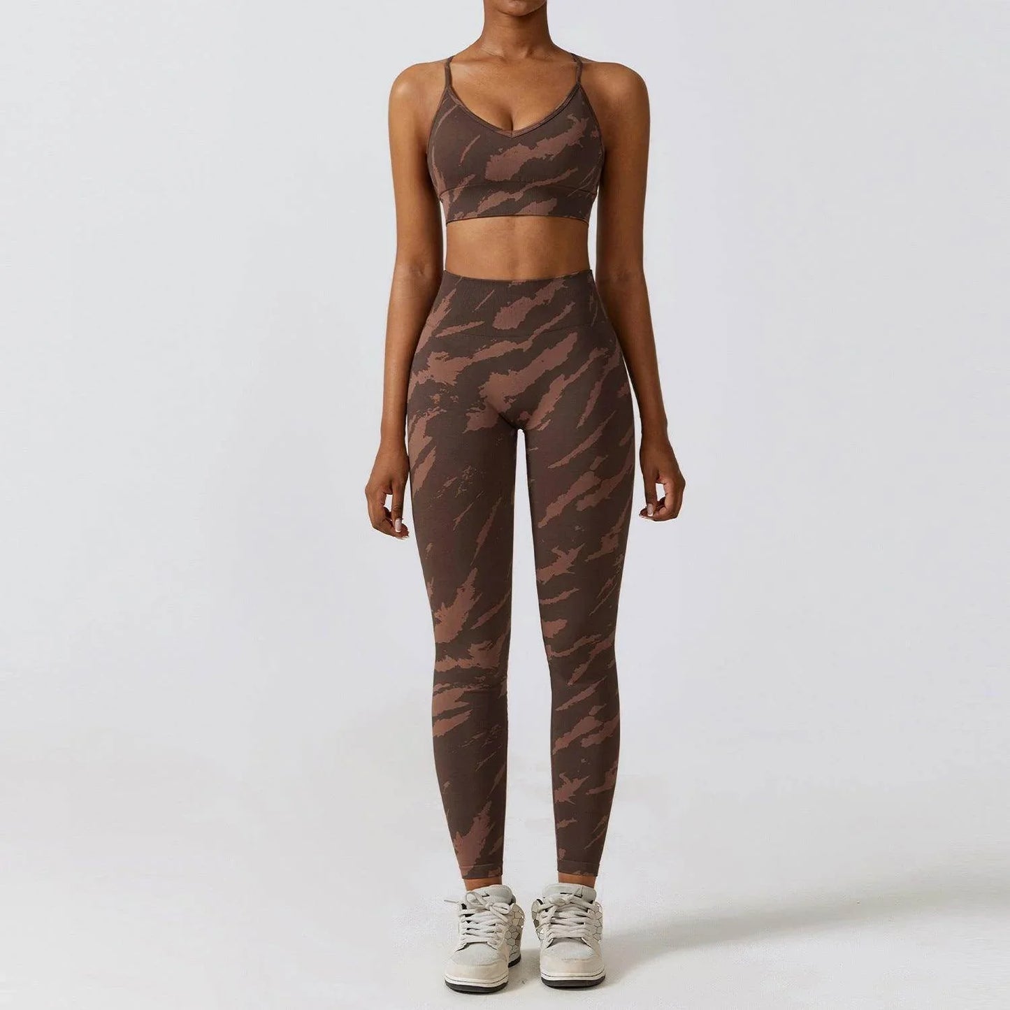 Camouflage Printing Seamless Yoga Suit Quick-drying High Waist Running Workout Clothes - Anam Online