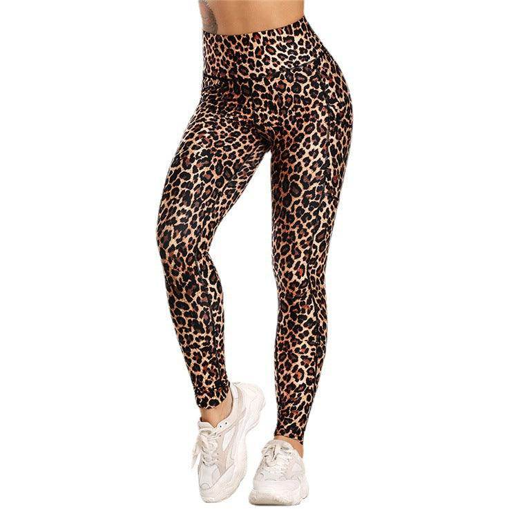 Pocket Printed Hip Raise Yoga Pants - Anam Online