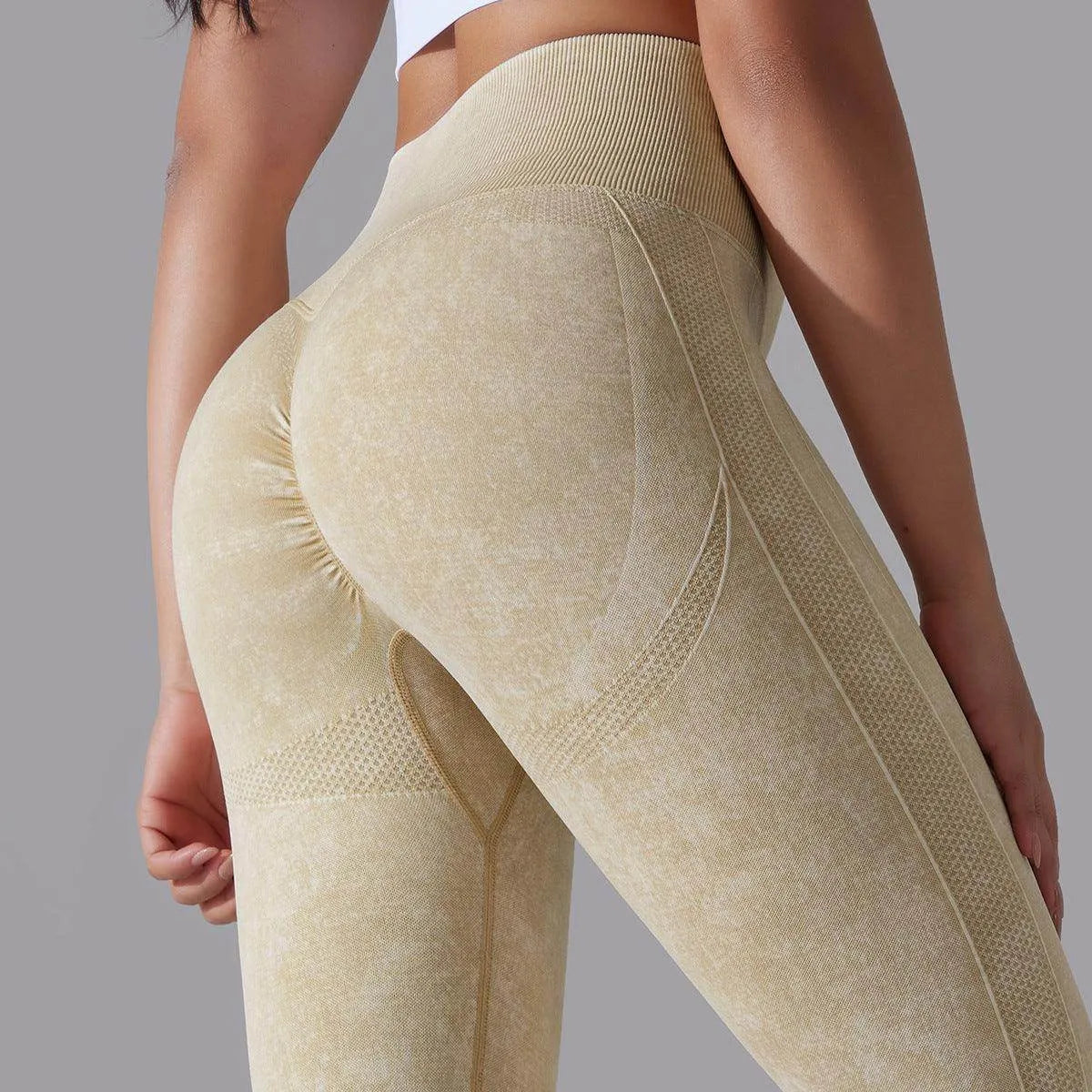 Knitted Seamless Yoga Pants Running Sports Fitness High Waist Butt Lifting Leggings Women Clothing - Anam Online