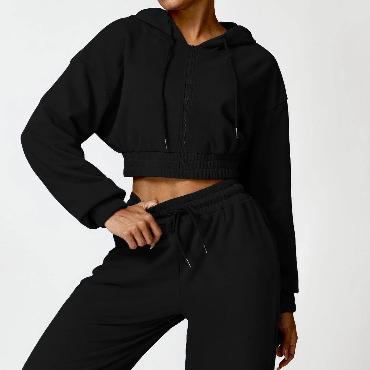 Warm And Loose Long Sleeve Sweater Coat Zipper - Anam Online