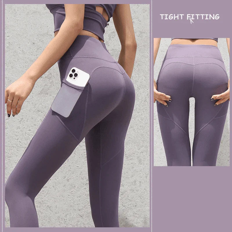 Gym Sport Seamless Leggings With Pockets Push Up High Waist Pants Women Fitness Running Yoga Pants Gym Sport Seamless Leggings - Anam Online