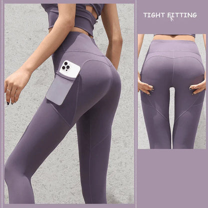 Gym Sport Seamless Leggings With Pockets Push Up High Waist Pants Women Fitness Running Yoga Pants Gym Sport Seamless Leggings - Anam Online