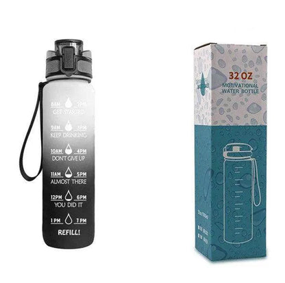 1L Tritan Water Bottle With Time Marker Bounce Cover Motivational Water Bottle Cycling Leakproof Cup For Sports Fitness Bottles - Anam Online
