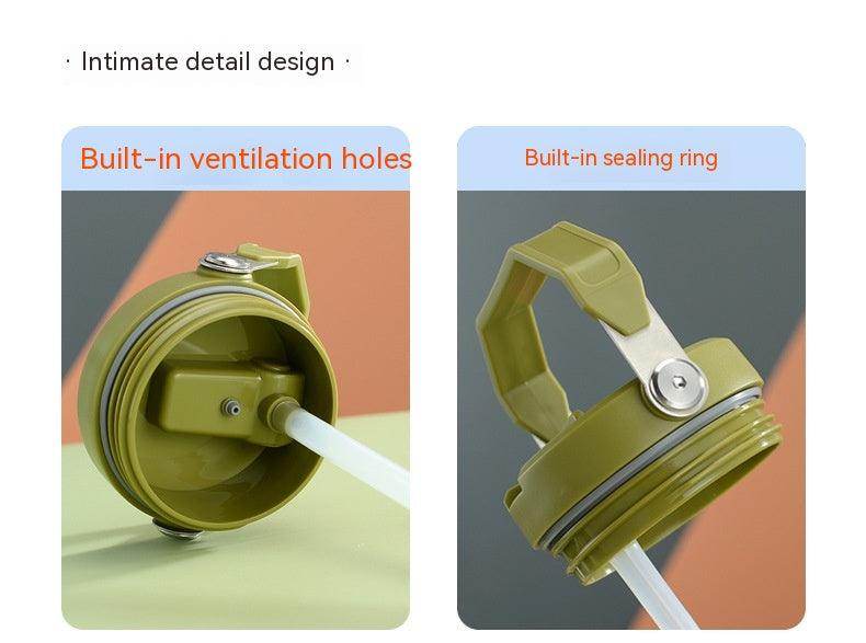 Portable Car Cup Stainless Steel Cup Travel Sports Water Bottle With Handle Cover Coffee Tumbler Cup - Anam Online