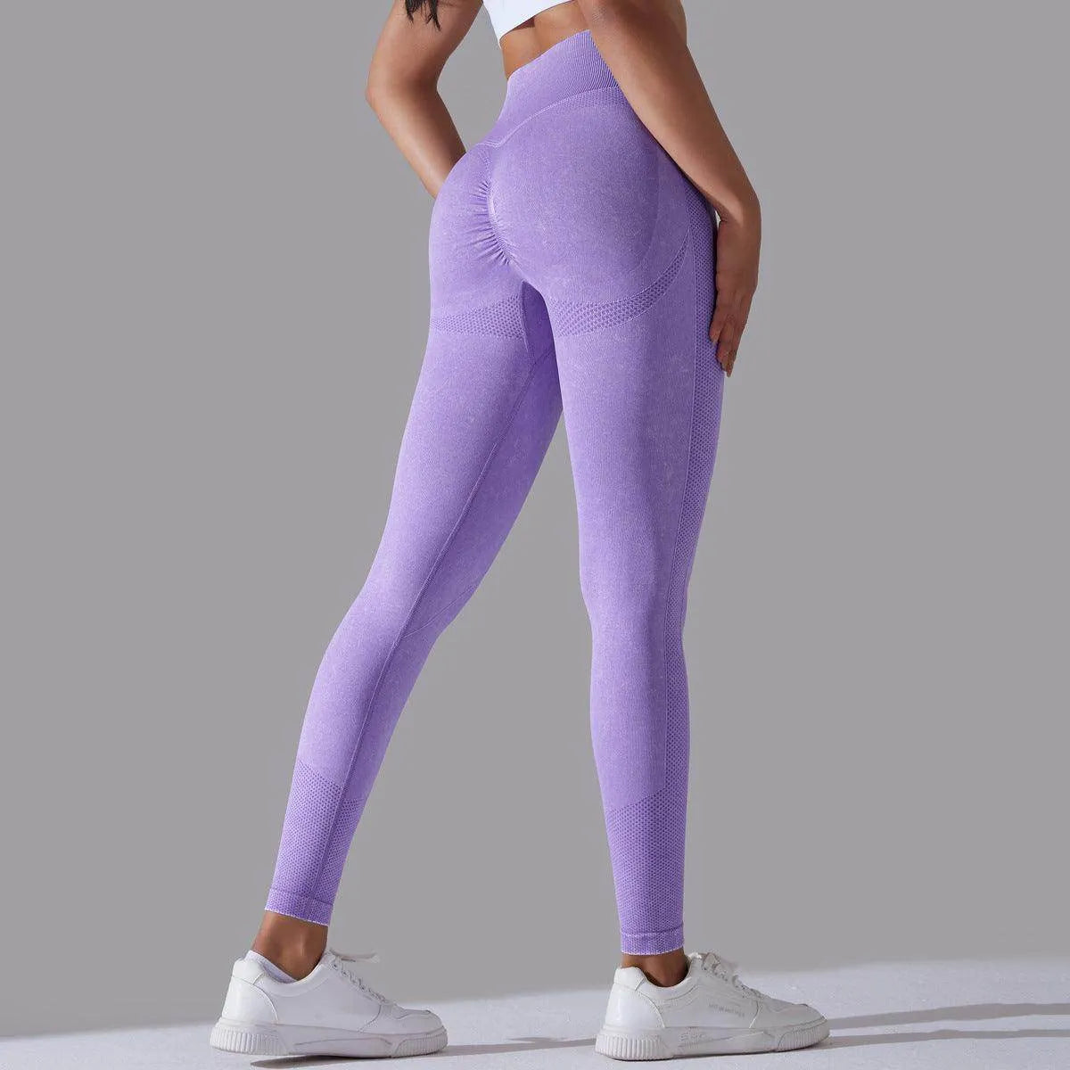 Knitted Seamless Yoga Pants Running Sports Fitness High Waist Butt Lifting Leggings Women Clothing - Anam Online