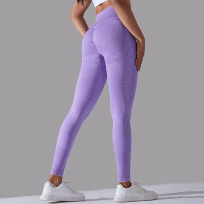 Knitted Seamless Yoga Pants Running Sports Fitness High Waist Butt Lifting Leggings Women Clothing - Anam Online