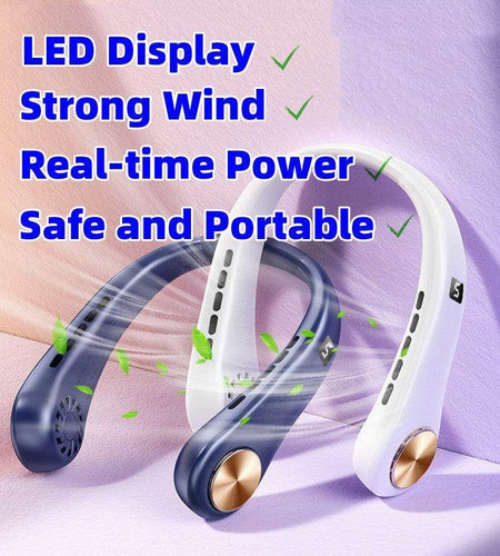New Mini Neck Fan Portable Bladeless Hanging Neck Rechargeable Air Cooler Mini Summer Sports Fans - Anam Online