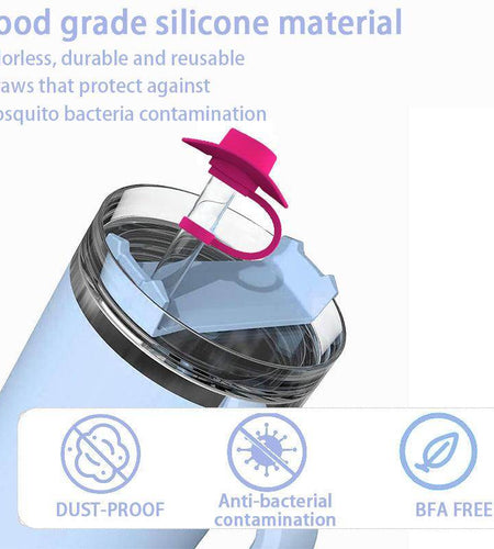 Straw Covers Cap Novelty Sturdy Straw Toppers Reusable Cowboy Hat Shaped - Anam Online