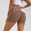 High Waist Hip Lifting Shorts With Pockets Quick Dry Yoga Fitness Sports Pants Summer Women Clothes - Anam Online