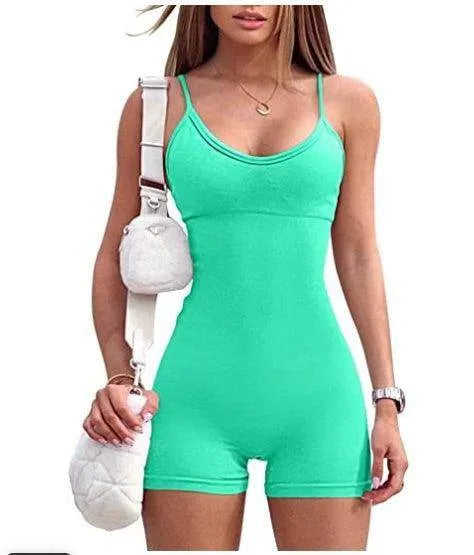 Spaghetti Strap Sports Jumpsuit – Sleek & Comfy Activewear - Anam Online